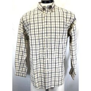 Eddie Bauer Men's M Outdoor Shirt Long Sleeve Plaid Regular Fit Heavy w/defect**